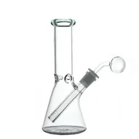 8 Inch Glass Dab Rig Bong Hookah Water Pipes with 14mm Downstem Thick Bottom Beaker Bongs with glass oil burner pipe ultra-cheap