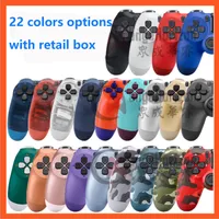 highe quality all function 22 Colors PS4 Controller double Vibration Joystick bluetooth Wireless Gamepad for Sony Play Station With Retail package box