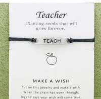 2021 Bracelet With Gift Card Dog Paw Love Unicorn Teacher Charm Bracelets Bangles for Women Friendship Statement Jewelry Greeting Cards