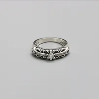 Groothandel S925 Sterling Zilver Japans en Koreaans Paar Ingelegde Crystal Cross Ring Simple Persoonlijkheid Joint Trendsetter Ring Vrouw