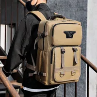 屋外バッグショルダーバックパックマルチ大容量旅行レトロキャンバスジムソフトパックメンズスポーツ登山ヒョンX648D