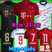Camiseta de fútbol Bayern Munich LEWANDOWSKI SANE 2021 2022 chandal Camiseta de fútbol COMAN MULLER GNABRY DAVIES Hombre + Uniformes de kit para niños MUNCHEN cuarto cua 21 22