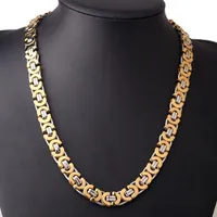 Mode Luxus Männer Gold Kette Halskette Edelstahl Byzantinische Ketten Straße Hip Hop Schmuck 6/8 / 11mm breit