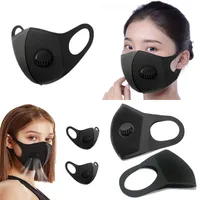 Erkekler Kadınlar Maske PM2.5 Kirliliği Yüz Ağız Solunum Masası Siyah Nefes Vana Maskesi Filtre 3D Ağız Kapak 1702 T2