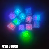 LED Cubos de hielo Luces Barra FAST Flash Flash Auto Cambio de Cristal Cubo de Cristal Agua Provincia de agua 7 Color para fiesta romántica Regalo de Navidad Boda