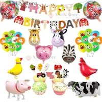 Feestdecoratie voorraden boerderijdieren varkenskoe schapen thema verjaardag wegwerp tafelkleed deksel