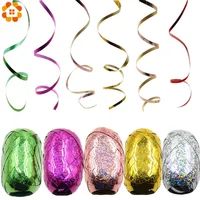 6PCS/Pack 5mm*10m Balloon Rope Foil Balloon Laser Ribbon For Air Balloon Wrapping Tap Home Wedding Birthday Party Decoration Y0816