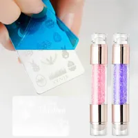 Nail Art Kits Double-Headed Silicone Seal Acrylic Color Diamond Template Transfer Set Pen Tool X0W9