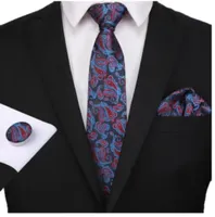 Мужские розовые галстуки повседневная галстука шея шелк высококачественный мужчина хэкки -запонки Set Szl0o