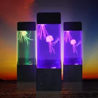 Aquariums éclairage dishykooker écologique mini bobol de poisson petit led à sept couleurs méduses de fond aquarium lampe de bureau décoration de bureau