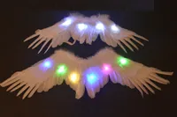 Feather Blanc Angel Angel Glow Light Up Ailes LED Ailes Props De Mariage Rave Fête Anniversaire Décoration de décoration