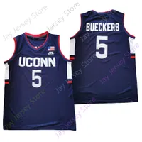 2021 Nouvelle NCAA Connecticut UConn Huskies Jersey Basketball 5 Paige Bueckers College Navy Taille Jeunes Adulte