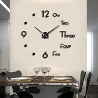 Настенные часы 2021 3D Часы DIY Большие часы Акриловое Зеркало Стикер Кварц Horloge Reloj de Pared Гостиная Декор