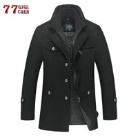 Men&#039;s Wool & Blends Winter Coat Men Thick Warm Woolen Overcoat Casaco Masculino Palto Jaket Casual Slim Trench Coats Peacoat 5XL Jackets