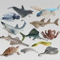 Моделирование мозгов океана животных наборы наборы фигурки акул кит черепаха дельфин летающие рыбы парусники меч-рыба эл действия фигурки игрушки