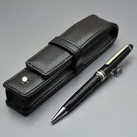 Luxe MSK-163 Classic Black Resin Ballpoint Pen Briefpapier Kantoor School Leverancier Writing Refill Pennen met Duitsland Serienummer + Pen Bag + Box Optie