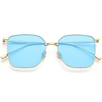 Moda quadrado óculos de sol UV400 Proteção de alta qualidade mulheres óculos de sol feminino liga frame espelho claro lente rem