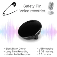 Digital Voice Recorder Pin di sicurezza Professionale HD Riduzione del rumore HiFi Player MP3 Audio 68h Standby da lungo tempo