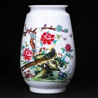 Vazen Classic Modern Ceramic Flower Vaas Peony Bird Lotus Dried Echte Arrangement voor Woondecoratie Ornamenten