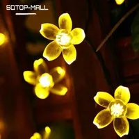 Lampy słoneczne Światła Sznurowe Outdoor Led Cherry Blossoms Wodoodporne Pasio Powered Light Do Garden Party Decor Country House