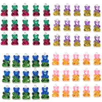 الملونة الدب المعلقات ساطع الراتنج bicolor 2020 عيد الميلاد سحر المفاتيح حلية مصغرة متعددة الألوان حلقة رئيسية شنقا 4jy g2
