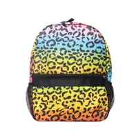 Designer leopardo toddler saco de escola seersucker crianças mochila cute chita escola bolsas com bolsos de malha laterais