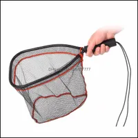Fiske Tillbehör Sport Utomhus Portable Landing Net Catch Nets Fly Brail Lightweight Aluminium Nylon Mesh Rede de Pesca Drop Delivery