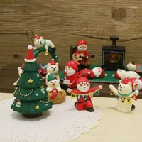 Resin Miniature Figurine Christmas Tree Ornament Fairy Garden Figures Home Table Decor DIY Micro Landscape Decoration1