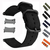 Watch Bands Strap For Galaxy Watch4 Classic 46mm 42mm Nylon Bracelet Samsung 4 40m/44mm With Metal Cruved Connector