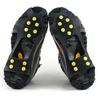 24 Hours Shipping!! Ice Snow Grips Cleat Over Shoes 10 Steel Studs Ice Cleats Boot Rubber Spikes Anti-slip Snow Ski Gripper Ice Climbing Footwear gyq