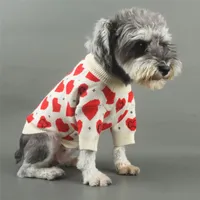 Baroque Heart Pattern Pet Sweaters Dog Apparel Fashion Letter Embroidery Teddy Sweater Party & Banquet Lovely Pets Pullover Sweatshirt