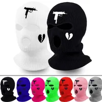 Mode Neon Balaclava Drie-Gat Ski Mask Tactical Full Face Winter Hat Party Limited Embroidery Bone Masculino 211231