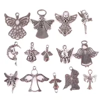 14 stücke Mischt Tibetisch Silber Überzogene Mädchen Angel Fairy Cupid Charms Anhänger Schmuck Machen Armband Zubehör DIY Handwerk Handmade