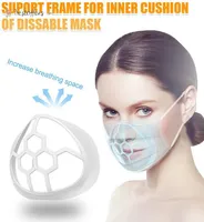 Soporte de máscara 3D Cajaderas Transpirable Válvula Boca Mascarilla Soporte de lápiz labial Protección Mascarilla Cara Soporte Grado de alimentos Silicone CPA2607 BJ04