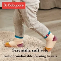 BC Babycare Bebé Aprende a caminar zapatos otoño invierno grueso suave único suelo unisex toddler First Walkers Botines de punto antideslizante 220301