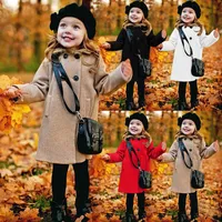 Осень и зимнее кролика ухо с капюшоном зима теплая детская куртка верхняя одежда девушка шерсть смеси детей одежда 3-12-летний ребенок х0728