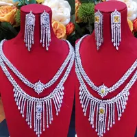 Earrings & Necklace Missvikki 4 PCS Shiny Full Cubic Zirconia Luxury Princess Bangle Ring Jewelry Set Brides Wedding Jewellery