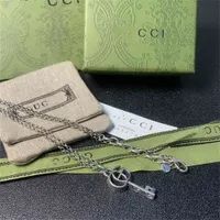 70% Off Outlet Online double g-item vine chain carved pattern key silver fashion hip hop couple necklace store wholesale