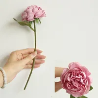 Drop Artificial Fake Western Rose Flower Peony Bridal Bouquet Wedding Home Decor1