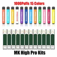 Maskking High GT Pro Disapositable E-cigarrillos Dispositivo Kit de dispositivo 1000 Puffs 650mAh Batería 2ml 3.5ml Cartucho precargado POD MK Stick Vape Pen vs Bar Plus Max Slim A31
