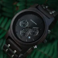 손목 시계 남성 시계 보보 새 커플 레이디 시계 시계 나무 금속 크로노 그래프 캘린더 워치 커스텀 로고 선물 상자 remogio drop