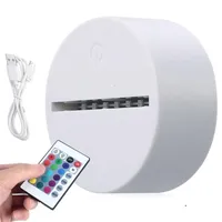 3D Illusion Night Light 3in1 RGB LED Lamp Bases Touch Switch Replacement Base for 9D Table Desk Lamps Dropshipping