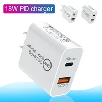 18W rápido carregador USB PD adaptador de carga rápida tipo c plugue carregamento para iphone 12 11 pro max sem caixa