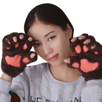 Fingerless Gloves KLV Women Winter Wrist Arm Warmer Knitted Keyboard Long Mitten Z0920