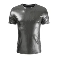 T-shirt T-shirt Solid Färgguld och Silver T-shirts för män 2021 Klassisk överdimensionerad fitness Camisetas Hombre Verano