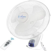 Eenvoudige Deluxe 16 inch Digital Wall Mount Fan met afstandsbediening 3 Snelheid-3 Oscillerende modus-72 inch Netsnoer, ETL-gecertificeerd-wit, A21
