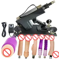 Akkajj Juguete de sexo automático para mujeres y hombres que empujan la ametralladora de masaje con un conjunto de conectores de 3xlr