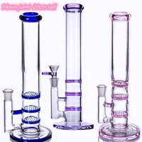 hookahs three pieces Perc glass tube bongs water pieps oil dab rigs 14mm joint bowl heady glass
