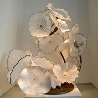 Handgeblazen glazen boom sculptuur lamp home decoratieve witte kleur murano moderne sculpturen te koop artistieke staande bomen