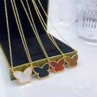 Элегантное ожерелье мода ожерелья бабочка кулон подарок свадьба для женщин ювелирные изделия высочайшее качество 18 цветная коробка нужна дополнительная стоимость
